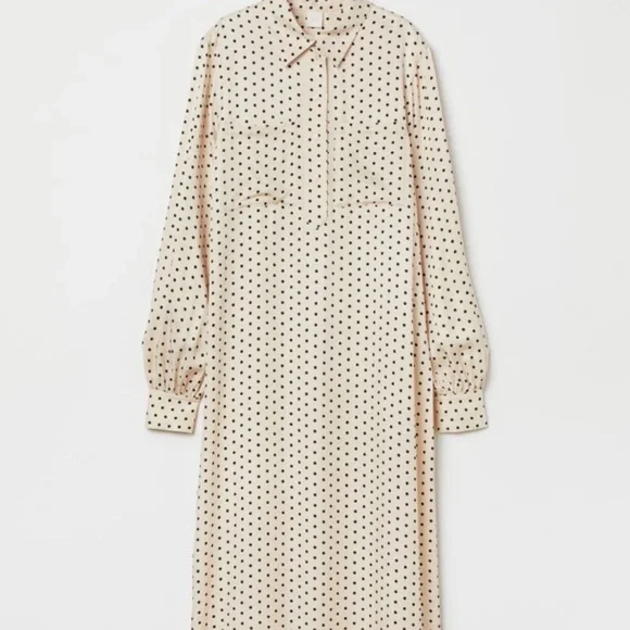 H&M Polka Dot Long Sleeve Shirt Dress - Picture 1 of 5